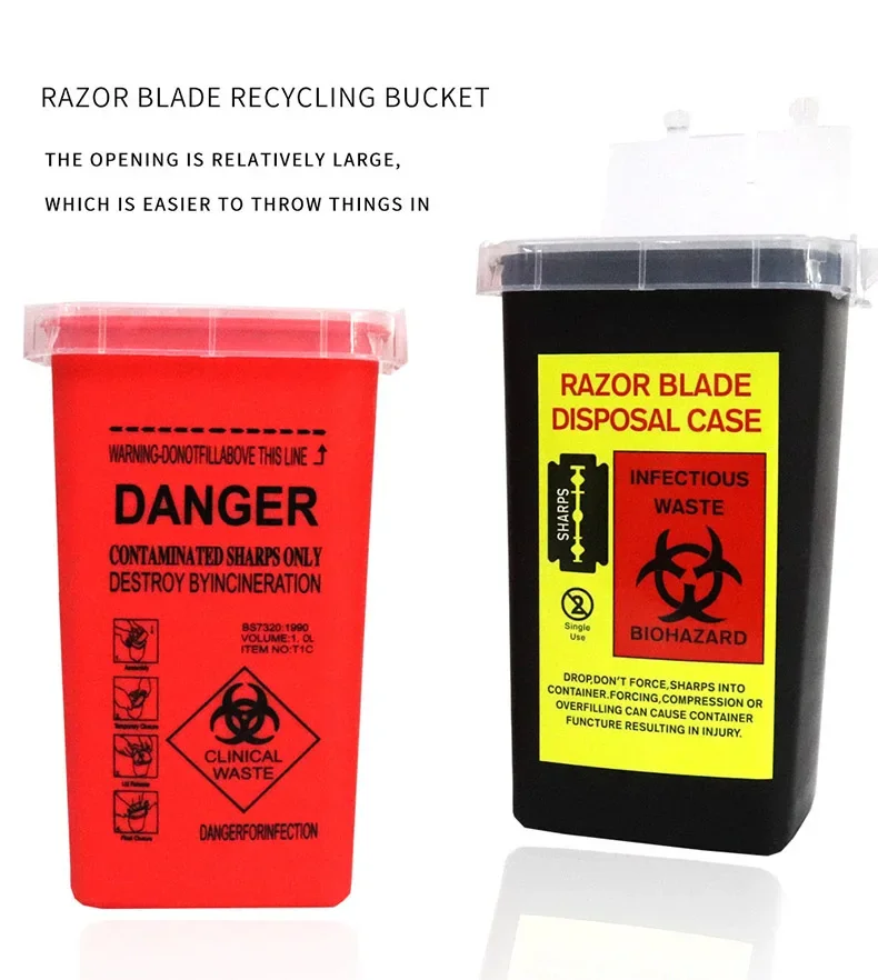 

1pcs Hairdressing Plastic Sharp Tool Container Blade Box Needle Processing Head Accessories Waste Box Special for real hair wigs