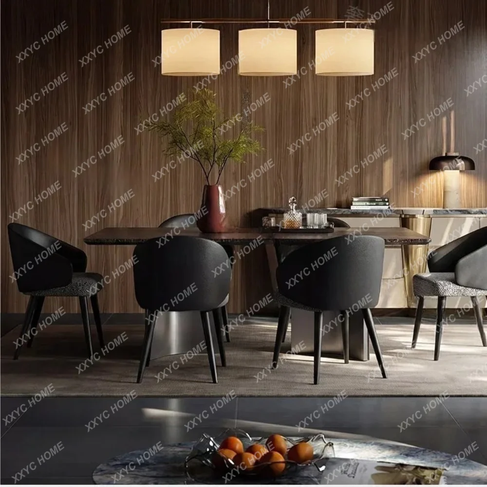 A Natural Luxury Stone Dining Table Italian Minimalist Rectangular Marble Dining Table Villa Living Room Home Furniture