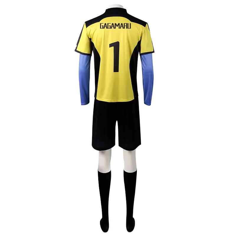 Costume de Cosplay Anime Gagamaru BLUELOCK, maillot jaune, short, chaussettes, vêtements de Football, vêtements de fête d'halloween et de noël