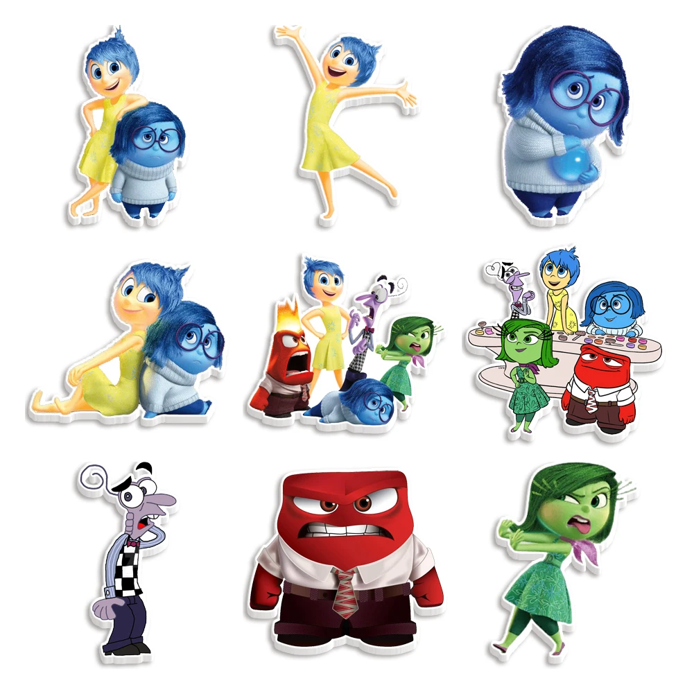 Popular Series 10Pcs/lots Disney Inside Out Flat Planar Resin for Charms DIY Bow Craft Supplies Phone Decorations