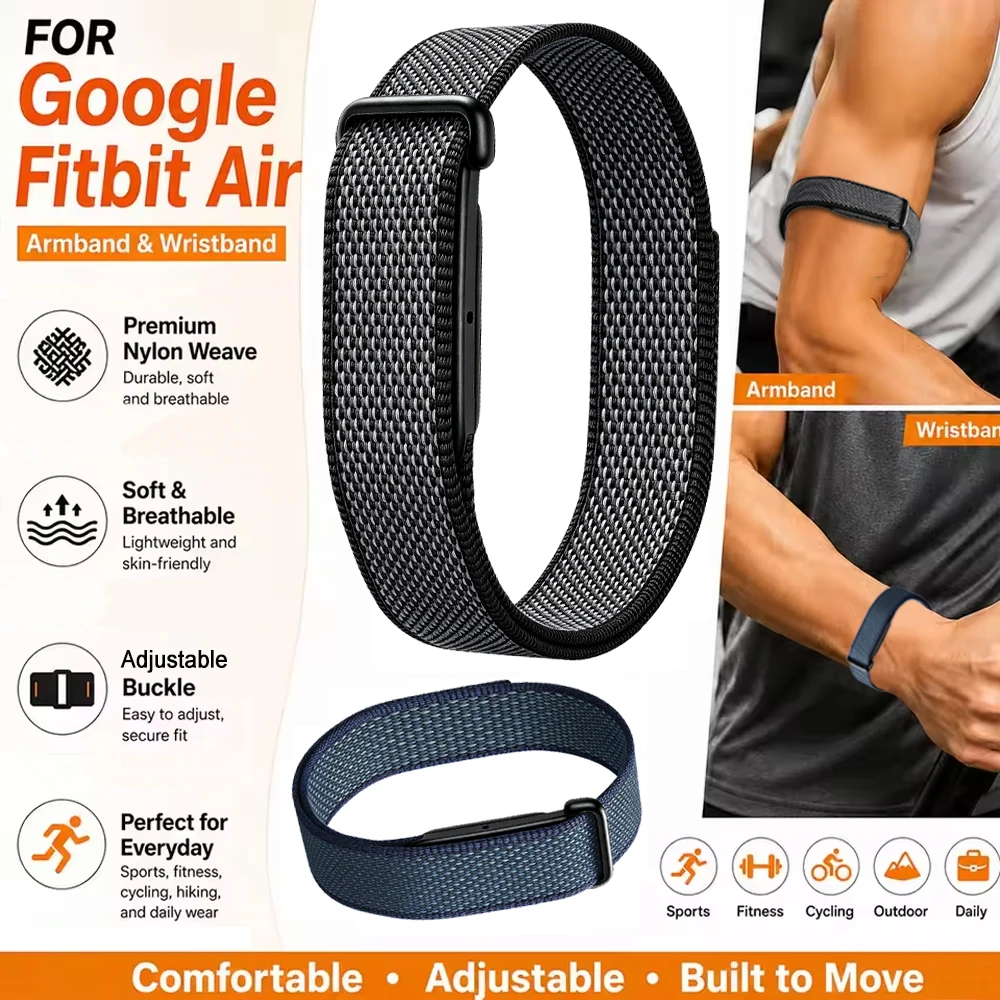 Sport Lightweight Soft Nylon Bicep Arm Wristband for Google Fitbit Air Breathable Strap Correa Fitbit Air Smart Watch Accessorie