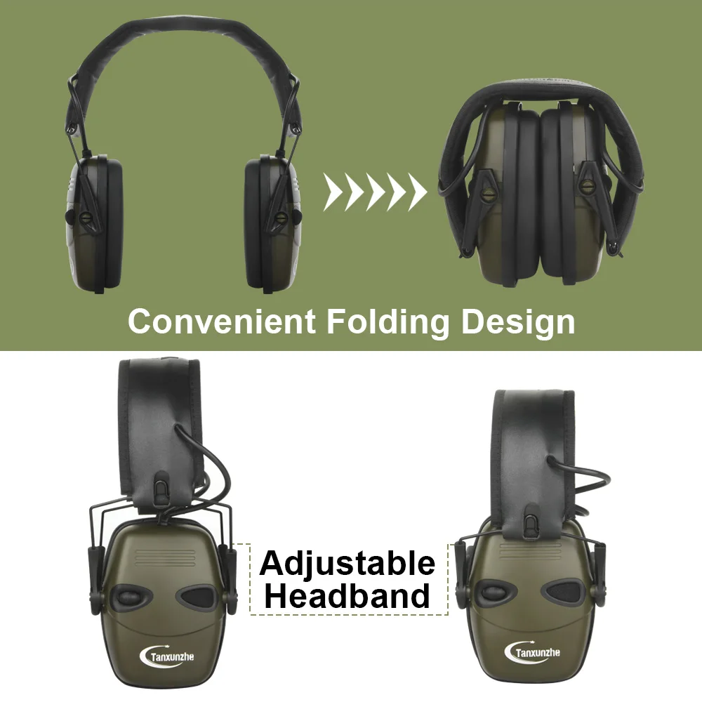 Tactical Electronic Shooting Earmuff Case Anti-noise Headphone Sound Amplification Hearing Protection Headset Foldable Earmuffs