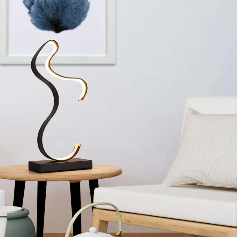 TYLA Nordic Table Lamp Modern Gold  LED Personality Creative Aluminum Desk Light For Home Living Room Bedroom Bedside Decor