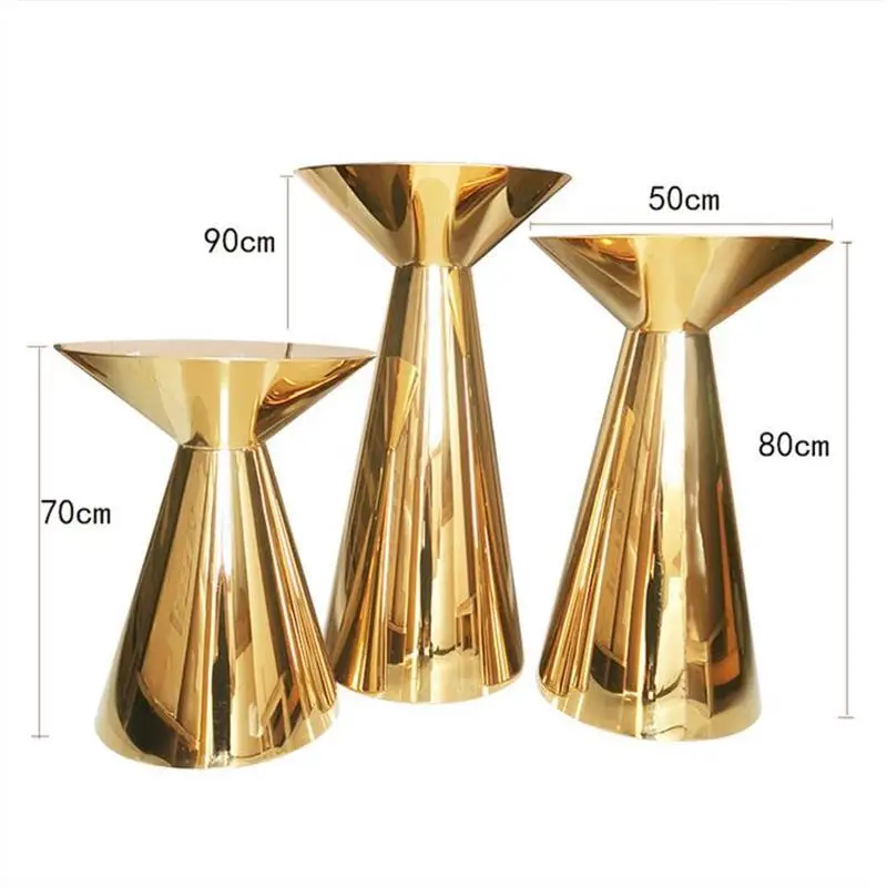 Golden Stainless Steel Cake Table Dessert Counter Wedding Cake Shelf Light Luxury Metal Glossy Dessert Display Stand