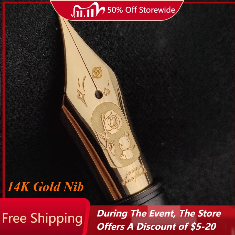 

TANYUE Серебряная авторучка, 14-каратное золото, наконечники для ручки No 6, наконечники, 0,5F, 0,7 МБ, длинный нож, художественное перо, офисная коллекция, подарок для письма, наконечник ручки