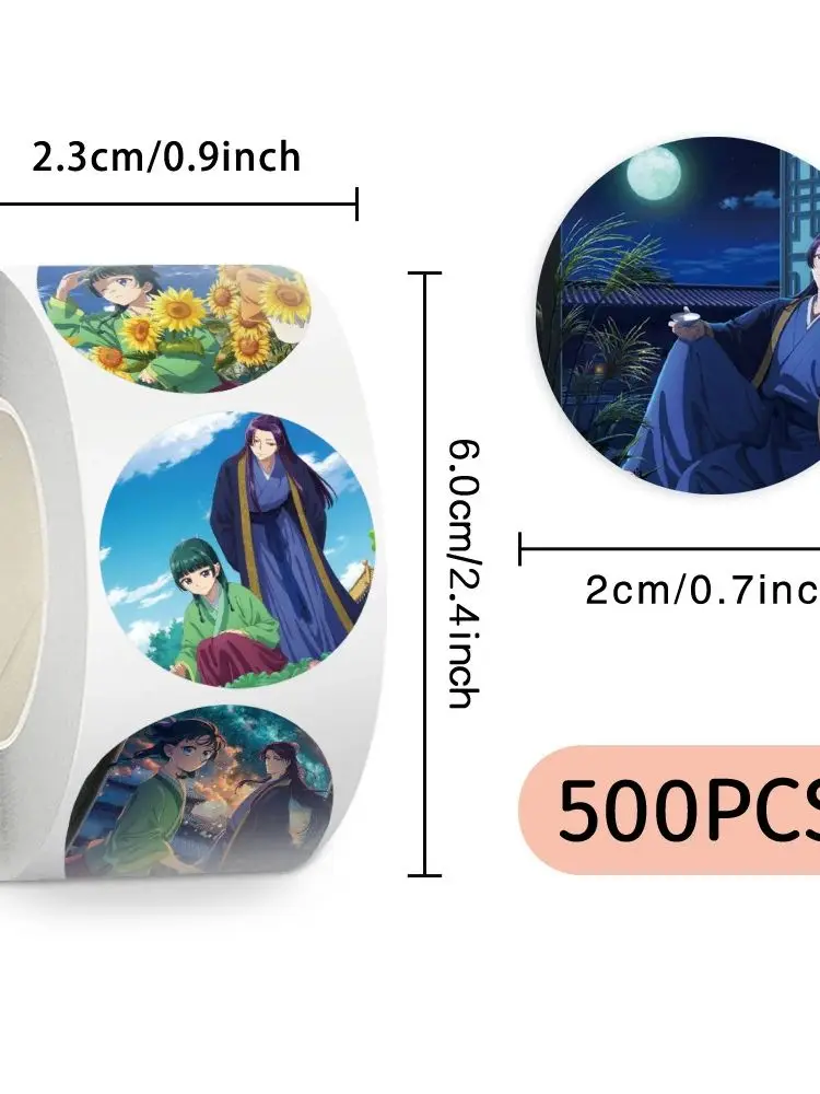 500 pièces/rouleau Anime l'apothicaire journaux autocollants d'étanchéité mignon Jinshi Mao Mao dessin animé décalcomanies autocollant pour Scrapbook ordinateur portable téléphone