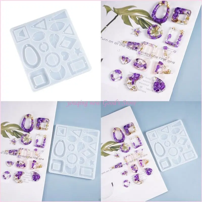 57QA DIY Craft Decoration Mold Keychain Mold Earrings Keychain Danglers Silicone Mold