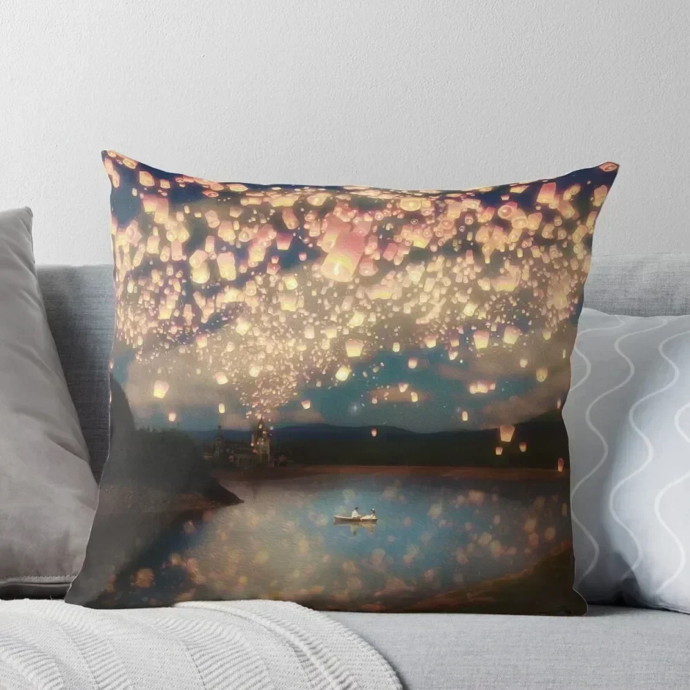 

Wish Lanterns for Love Throw Pillow luxury decor Room decorating items Luxury Cushion Cover Bed pillowcases pillow