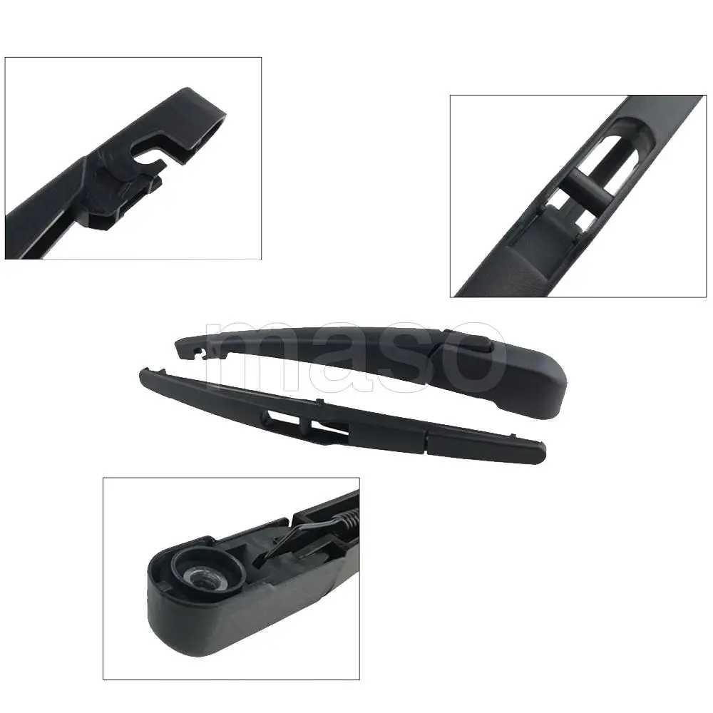 26677102 لسيارة شيفروليه لوفا RV 2016 بدائل مرفق ذراع الممسحة الخلفية السوداء مع أغطية الغطاء وشفرات الممسحة #5