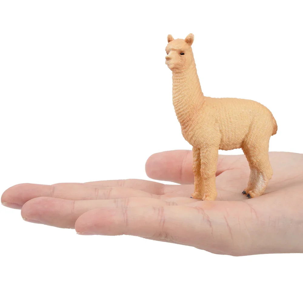 Toymany Simulation Male Alpaca Wildlife Animal Model Toy Mini Figures Dolls Action Figurines Toys Children Gift Cake Decoration