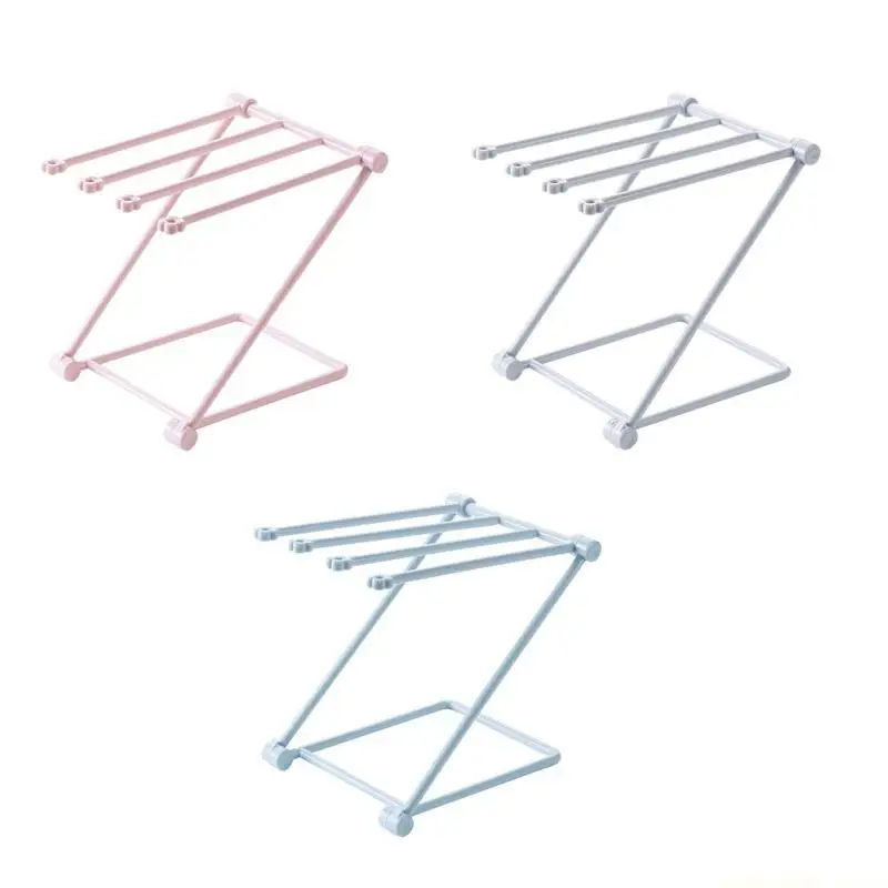 QX2E Mini Folding Cloth Storage Rack Kitchen Countertop Dishcloth Drying Racks