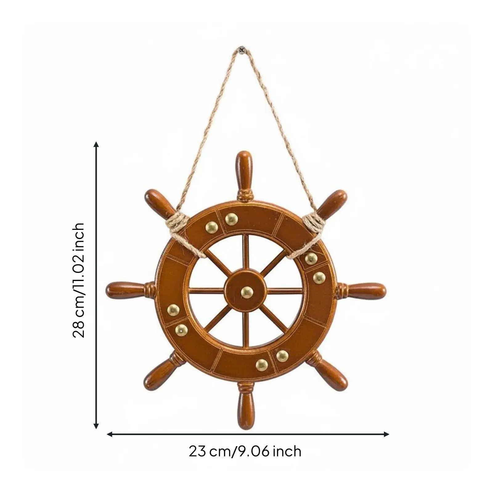 Authentic Craft Bar Steering Wheel Nautical Home Decoration Wooden Wall Ornament for Sea Themed House Gallery