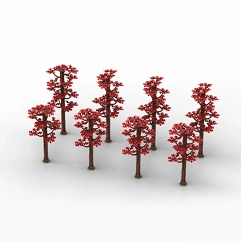 QWERT Creators Plant Series Model MOC Building Bricks Red Canopy Foliage Cluster Modular Technology Gifts Assemble Children Toys