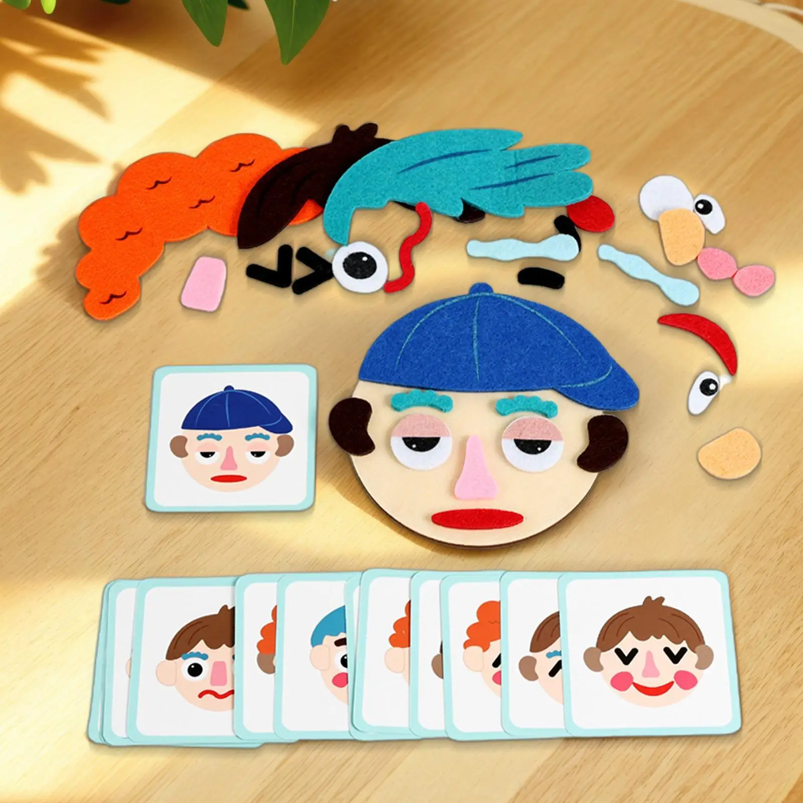 Giocattolo educativo puzzle per il viso Gioco educativo divertente con schede flash Giocattolo per l'apprendimento emotivo sociale per bambini in età prescolare
