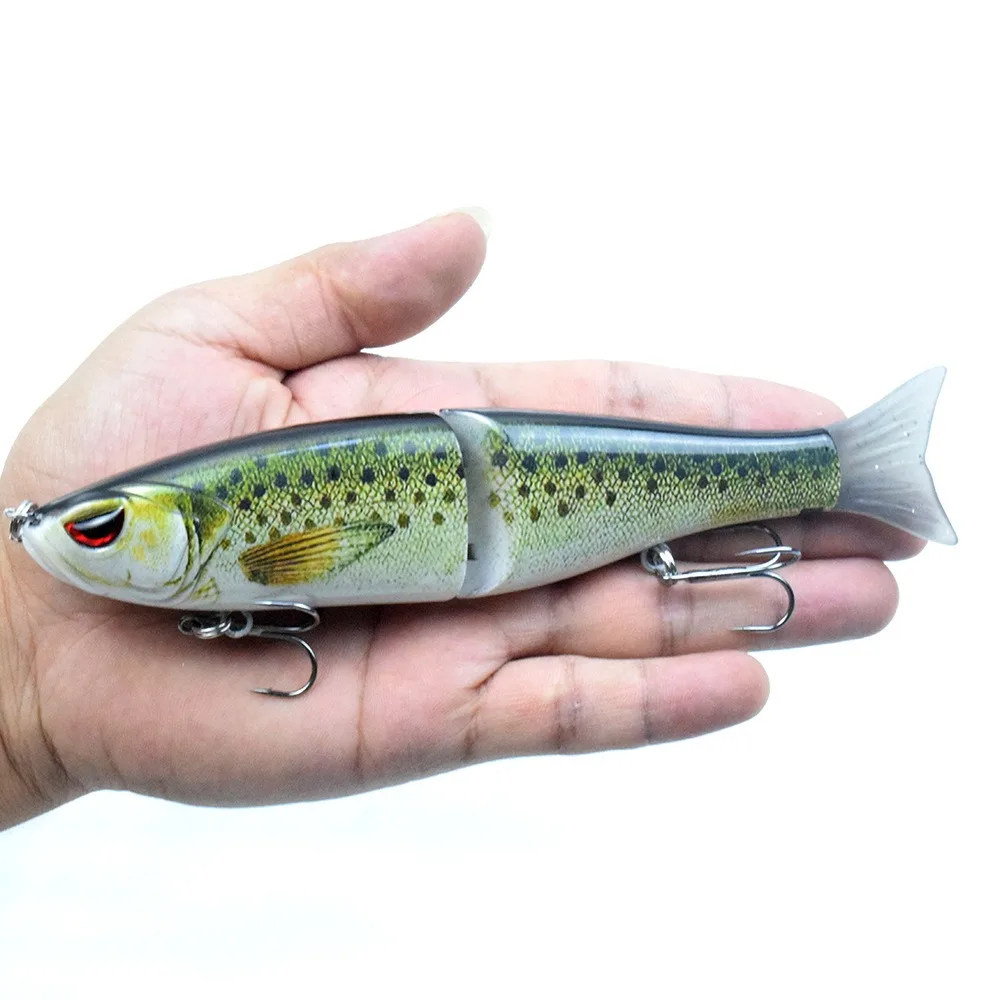 Jointed Swimbait Hard Fishing Lure 2-Segment Sinking Glide Bait Treble Hooks Artificial Bait for Bass Pike Freshwater