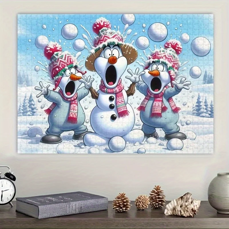 500/1000/1200/2000pcs Adorable Animal Jigsaw Collection,Cats/Kookaburras/Snowmen Scenes, Artistic Paper Puzzle Gift for All Ages
