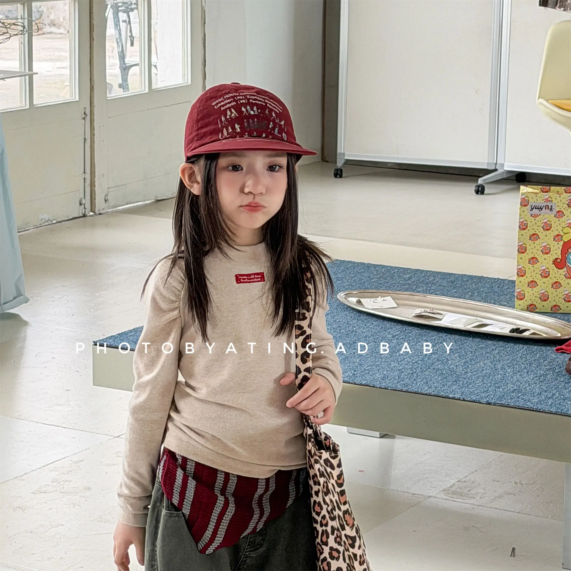 2026 Autumn New Children Long Sleeve T Shirts Girls Elastic Base Shirt Kids Letter Print Tee Baby Cotton Casual Tops