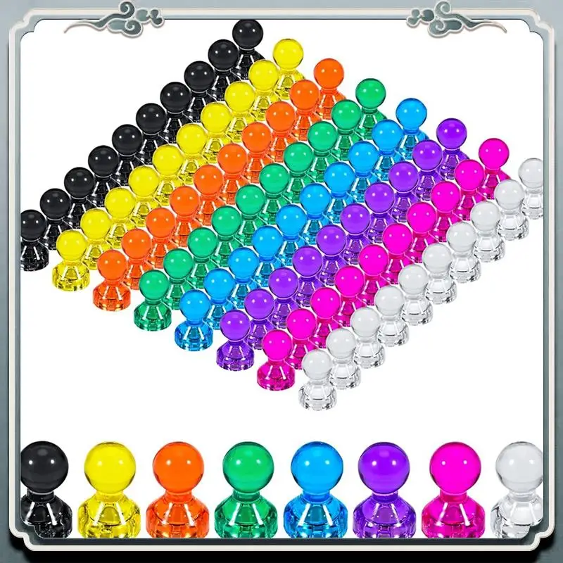 

Premium 80 Piece Strong Fridge Magnets, Multicolor Plastic+Metal Refrigerator Magnet, Small Magnets (8 Colors)