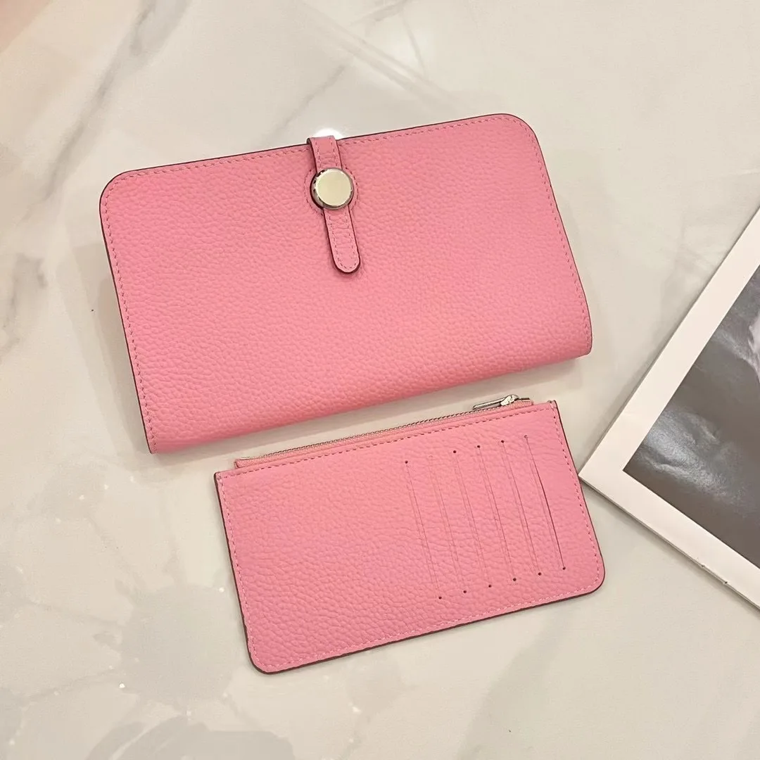 Luxury Genuine Leather Women Wallets Long Cowhide Purse High Capacity Gold/Silver Hasp Clutch Bag Brand Design Ladies Billfold