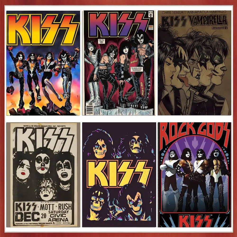 KISS Top-Quality Poster Waterproof Wall Art Sticker For Bar Living Room Vintage Decor High Quality Print