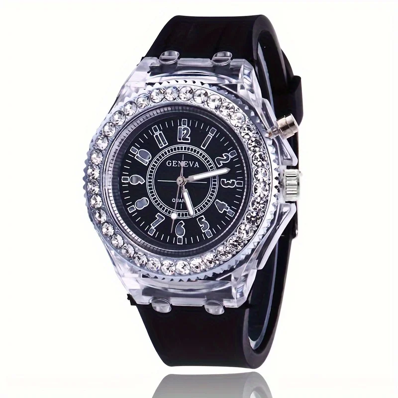 Luminous Electronic Watch For Students, Rhinestone Couple , New Year\'s Gift