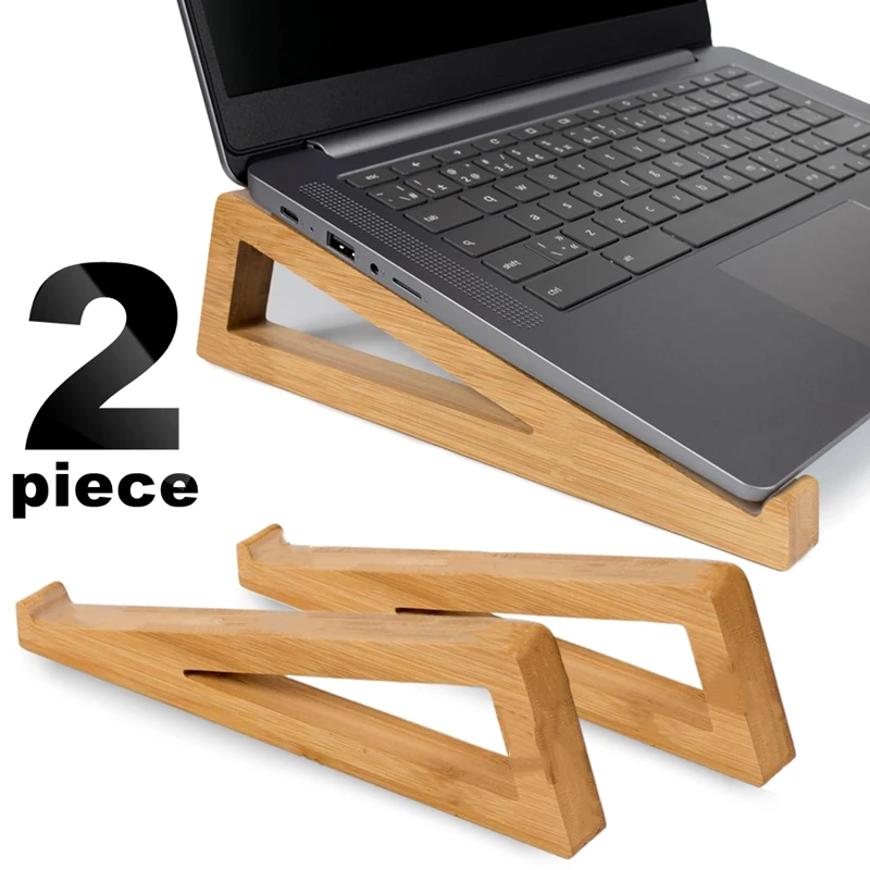 Soporte de madera para ordenador portátil, almohadilla de refrigeración, almohadilla antideslizante ergonómica, soporte para tableta, soporte perezoso para MacBook, Lenovo, Dell, HP, Universal