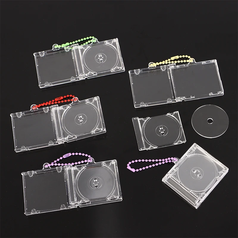 Mini CD Key Chain Blank Photo Album กล่องพัดลมสนับสนุนอุปกรณ์ต่อพ่วงที่ระลึกผู้เล่นพวงกุญแจ DIY อุปกรณ์เสริมสําหรับกระเป๋าถือ