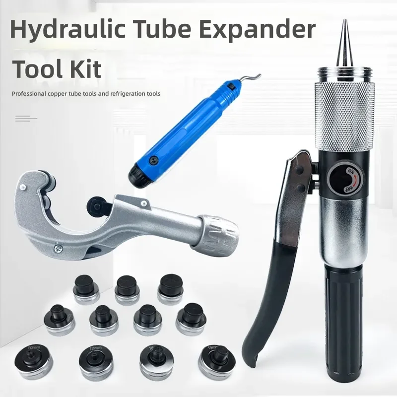 Hydraulic Tube Expander Set 10-42mm Copper Pipe Flaring Tool Kit for Refrigeration Cold Storage Installation Maintenance