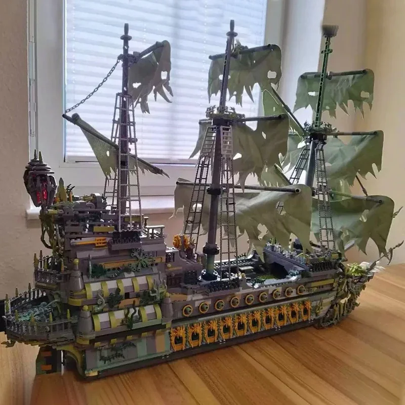Ideas The Flying Dutchman Pirate Ship Building Blocks Medieval Ghost Ship Model Bricks Model Toys For Adult Birthday Gifts MOC