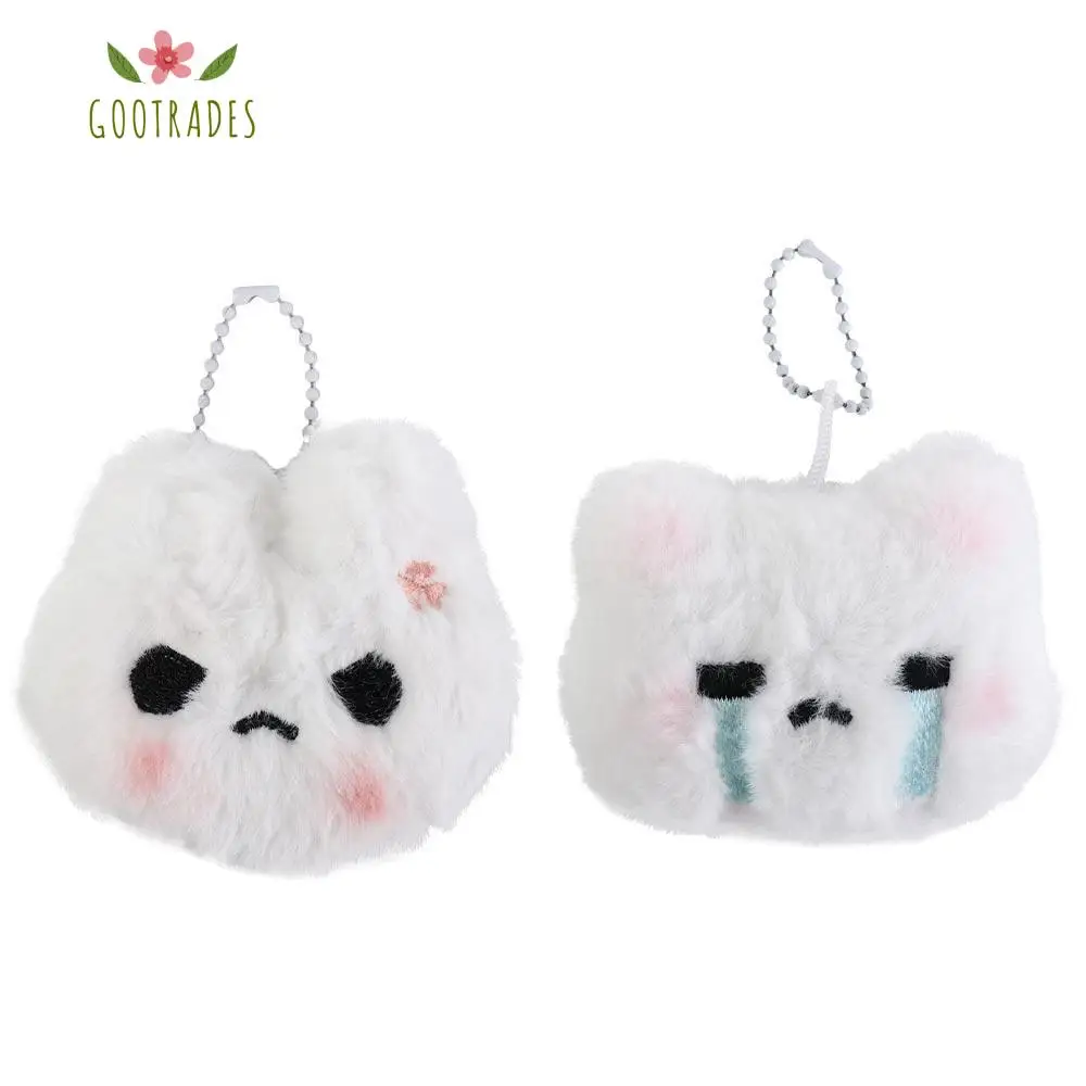 LLavero de juguete de muñeco de conejo de peluche de dibujos animados para mujer, colgante de bolso lindo dulce, accesorios de llavero de coche, regalo Kawaii para parejas