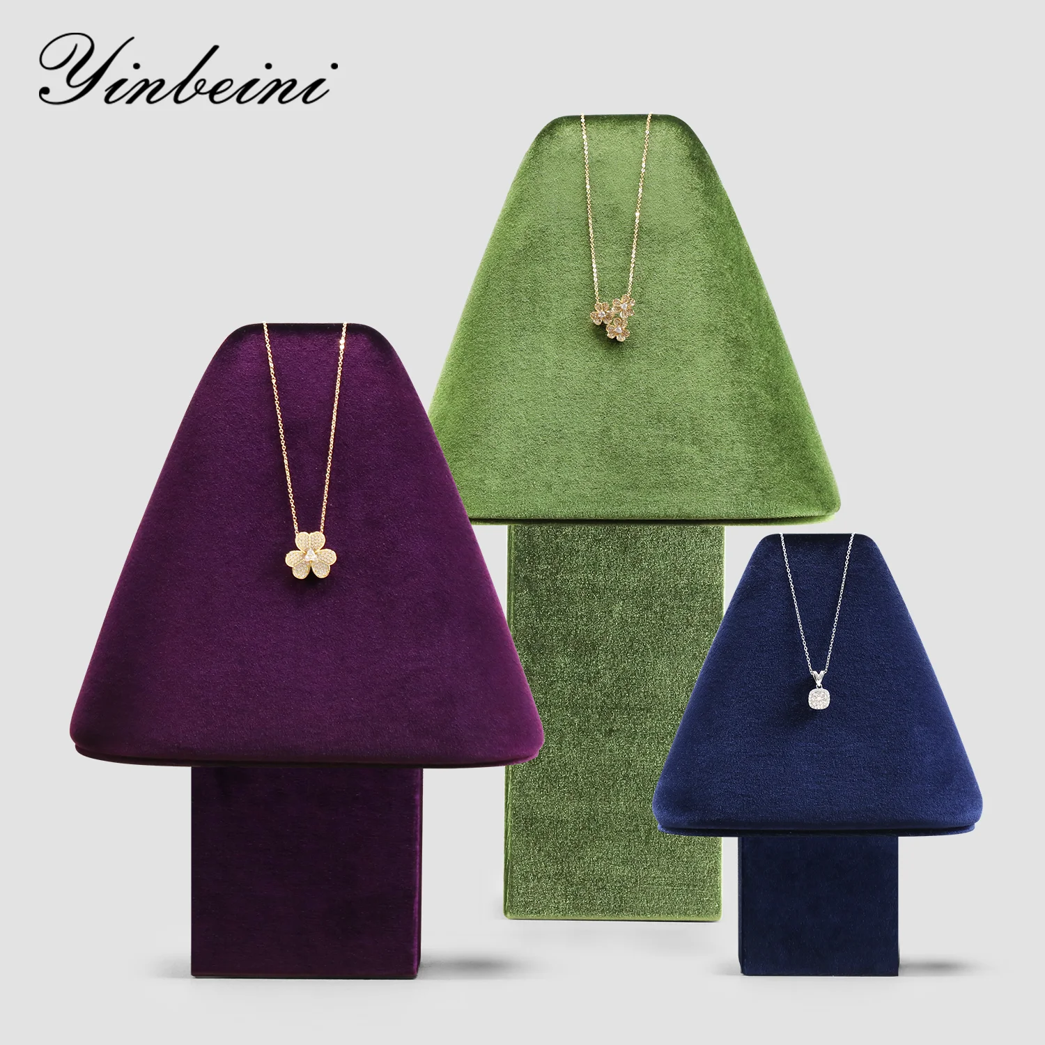 

Yinbeini Velvet Necklace Display Stand Pendant Chain Holder Jewelry Rack Organizer for Jewelry Store TB039