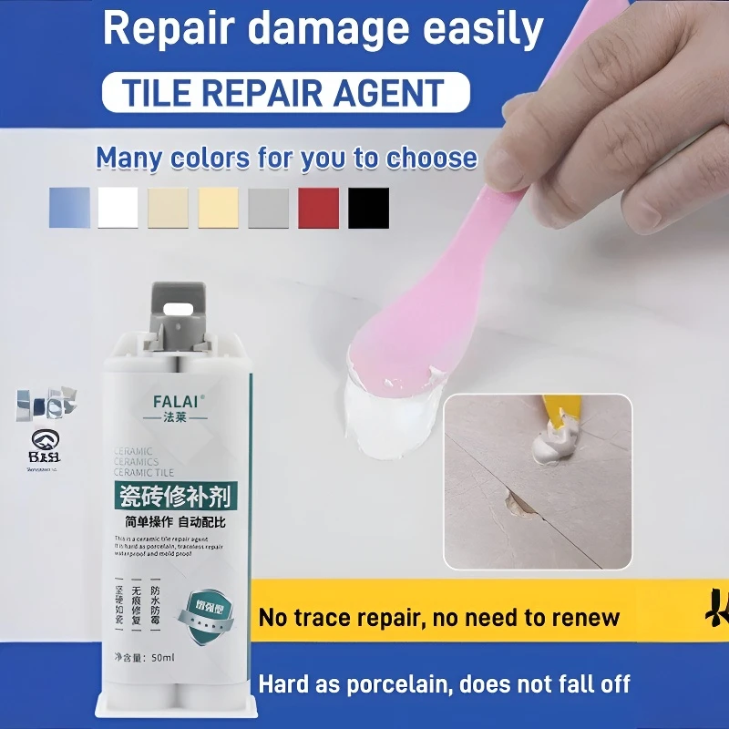 Tile Repair Paste Ceramic Repair Cream Tile Restorer Waterproof Stain Resistant Glaze Surface Repair Agent For Cracked Porcelain