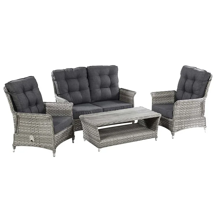 Custom Modern Luxurious Outdoor Garden Furniture Sofa Adjustable Reclining Lounge Set Sofa Set