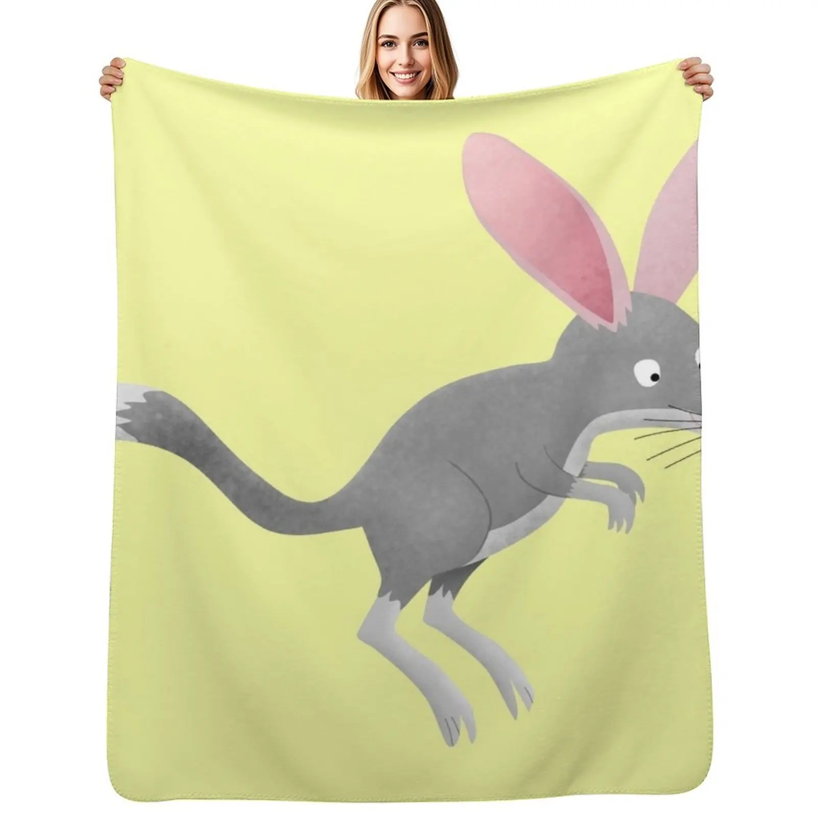Cute happy Australian bilby cartoon Throw Blanket Warm Blankets For Baby Sofas Cute Plaid blankets ands Blankets