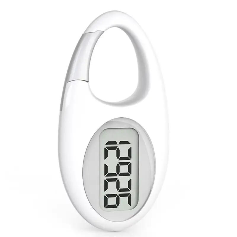 A89E-Portable Step Counter Walking Step Counter Digital Pedometer For Walking Steps And Miles Or Walking With Distance White