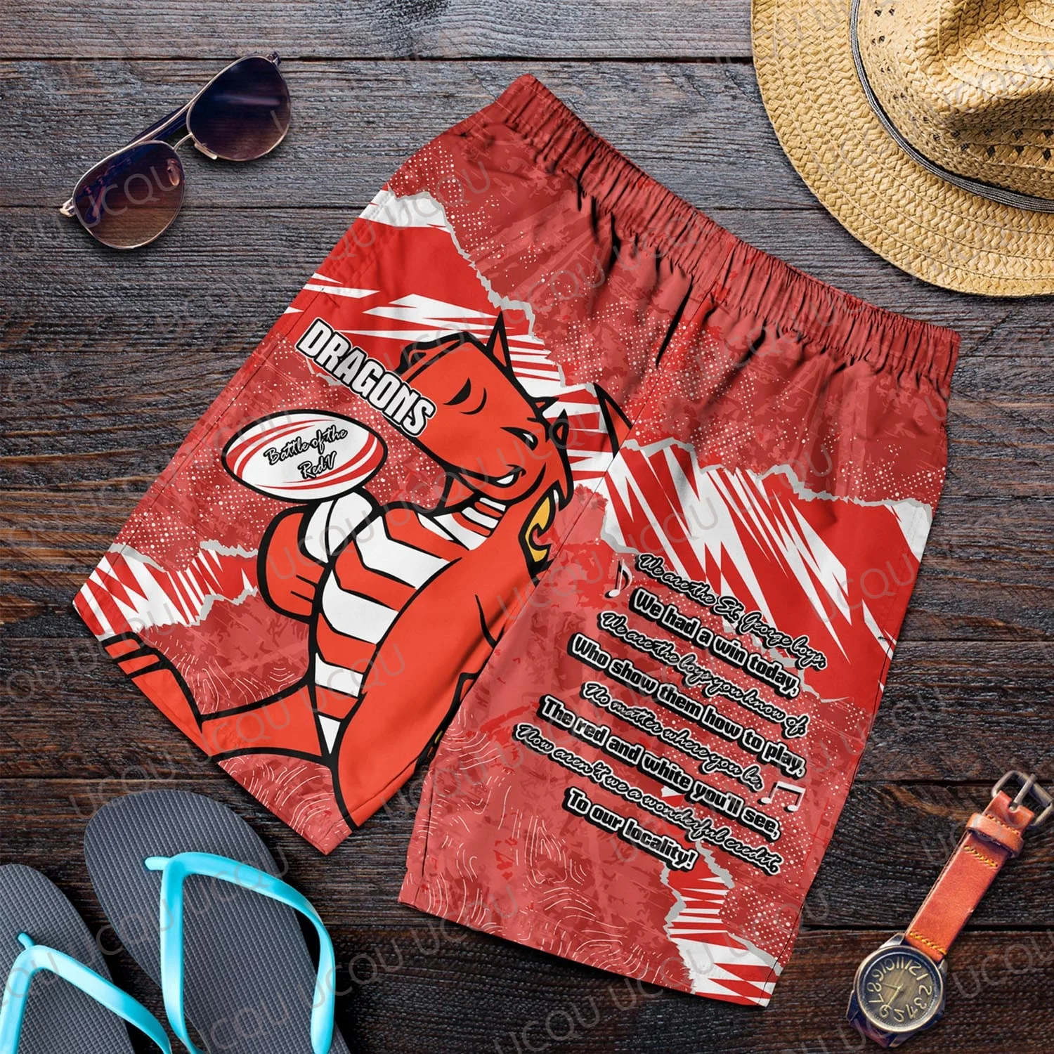 

Dragons Men’s Sports Shorts Australia Rugby UCQU AI Design 3D Print Training Jogger Gym Fitness Pants Full Size 2025