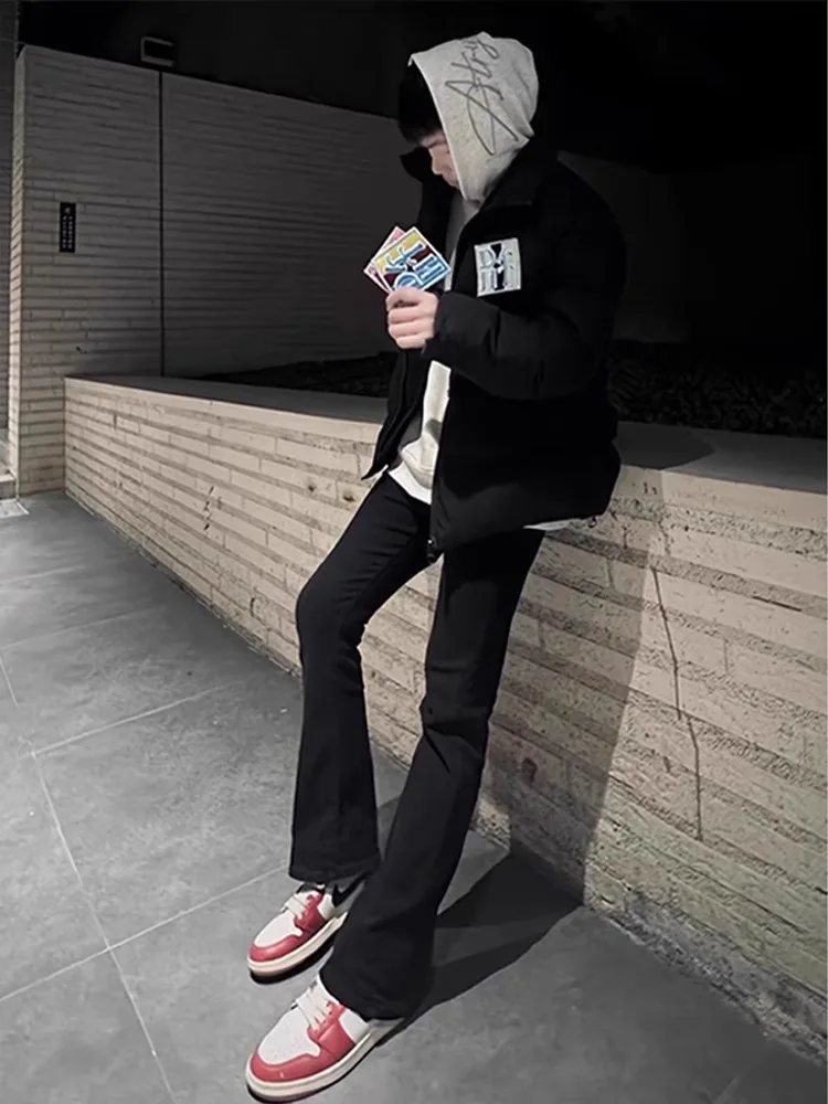 Bla High Waist Slim Fit Straight Leg Jeans Herren Herbst Winter American High Street Vibe Knife Bootcut Jeans