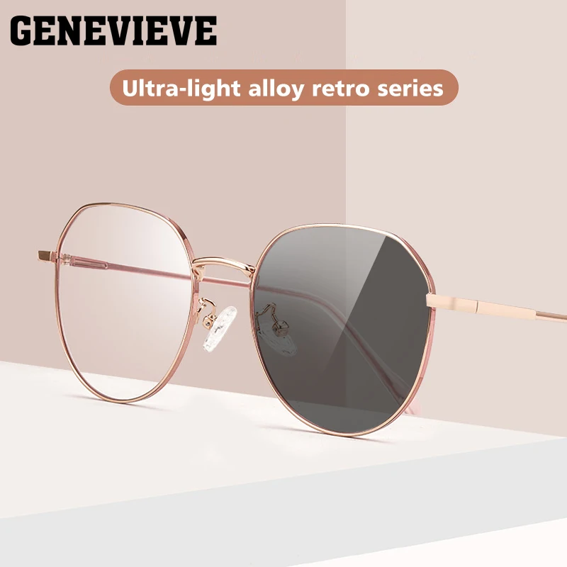 

GENEVIEVE New Retro Simple Design Fashion Personalized Women's Anti-Blue Light Reading Glasses Customizable Prescription AC016