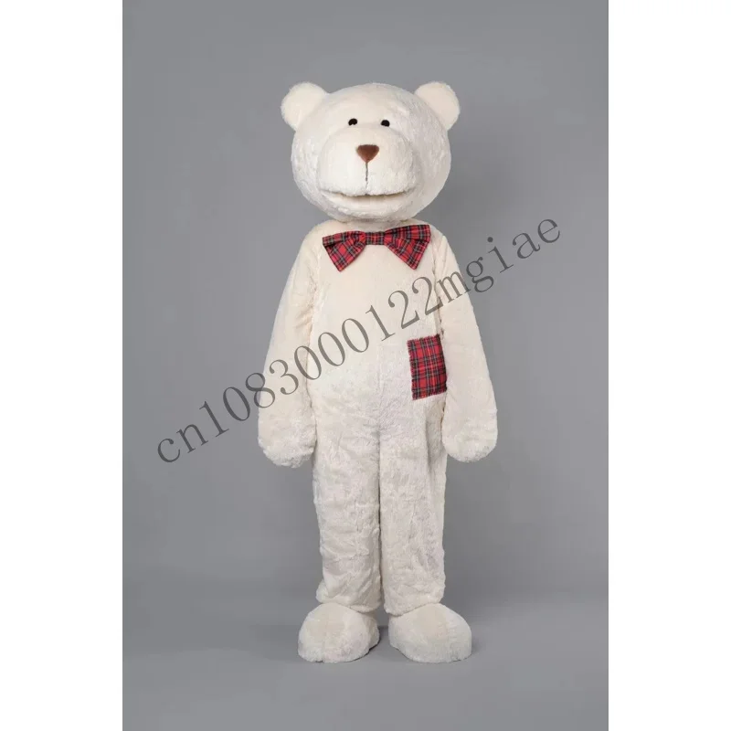

High Quality White Long Haired Bear Mascot Clothing, Adult Costume CMM221