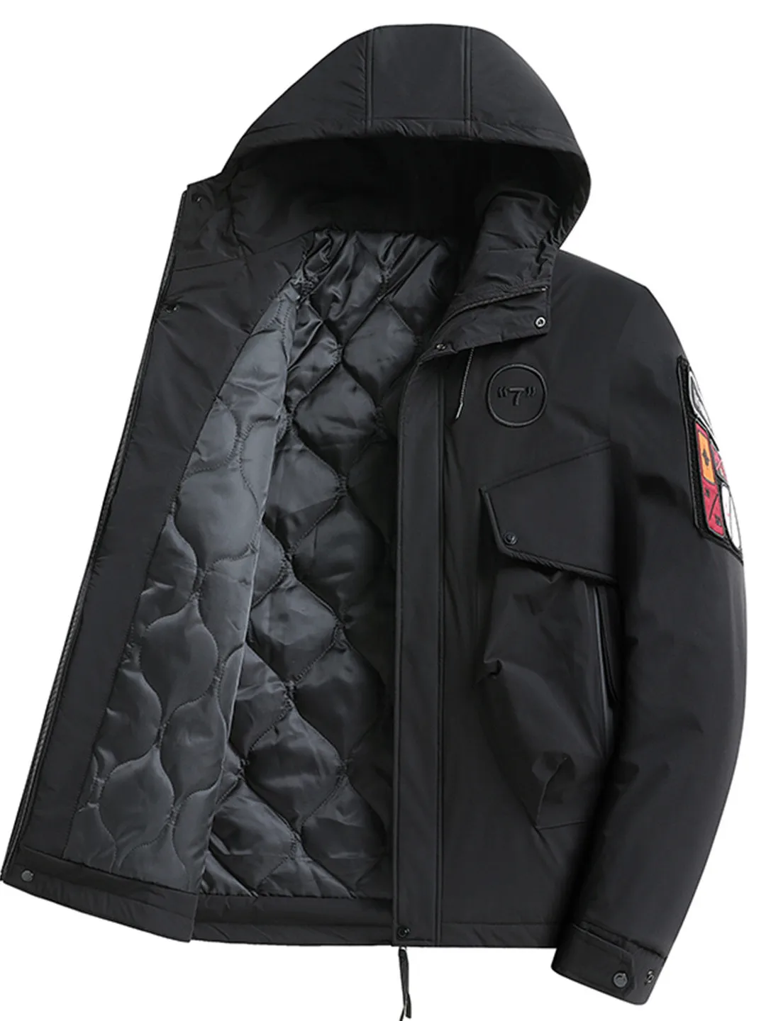 

plus Size Men's Cotton Jaet Hooded Casual Loose Fit Polyester Filling Autumn Winter Faionable Streetwear Windbreaker Coat