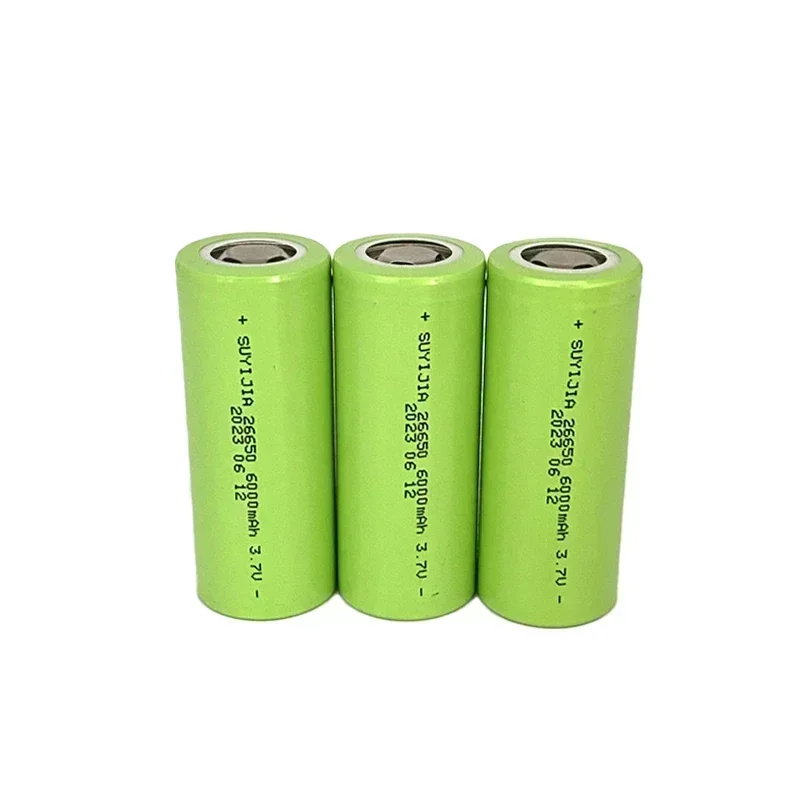 Power Lithium Battery 26650 3.7V Actual Capacity 6000mAh Suitable for LED Lights Electric Vehicles Power Tools 40-50A Discharge