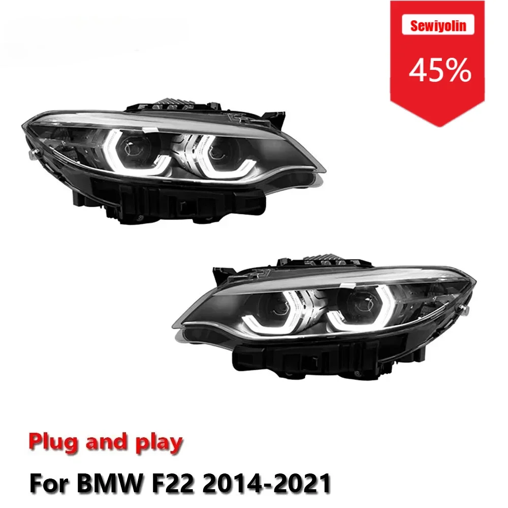 

Sewiyolin Car LED Headlight Light Assemblies For BMW F22 2014-2021 Auto Fog DRL Brake Turn Signal Lamp Plug and Play