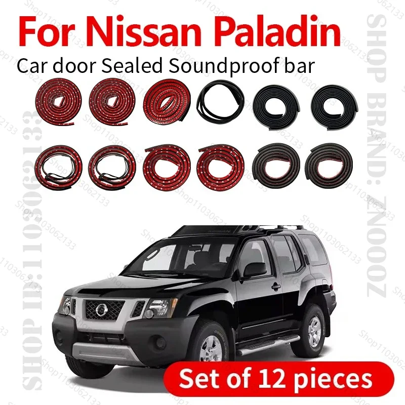 

2003-2025 For Nissan Paladin Car Door Strip Rubber Double Layer Sealing Protector Soundproof Seal Dustproof Seal Strip 12PCS Set