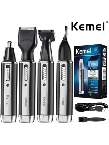 Kemei 4 in 1 trimmer for men Electric Nose and ear trimmer Rechargeable Trimmer For Hair Beard Nose And Ear Cleaner Grooming Set