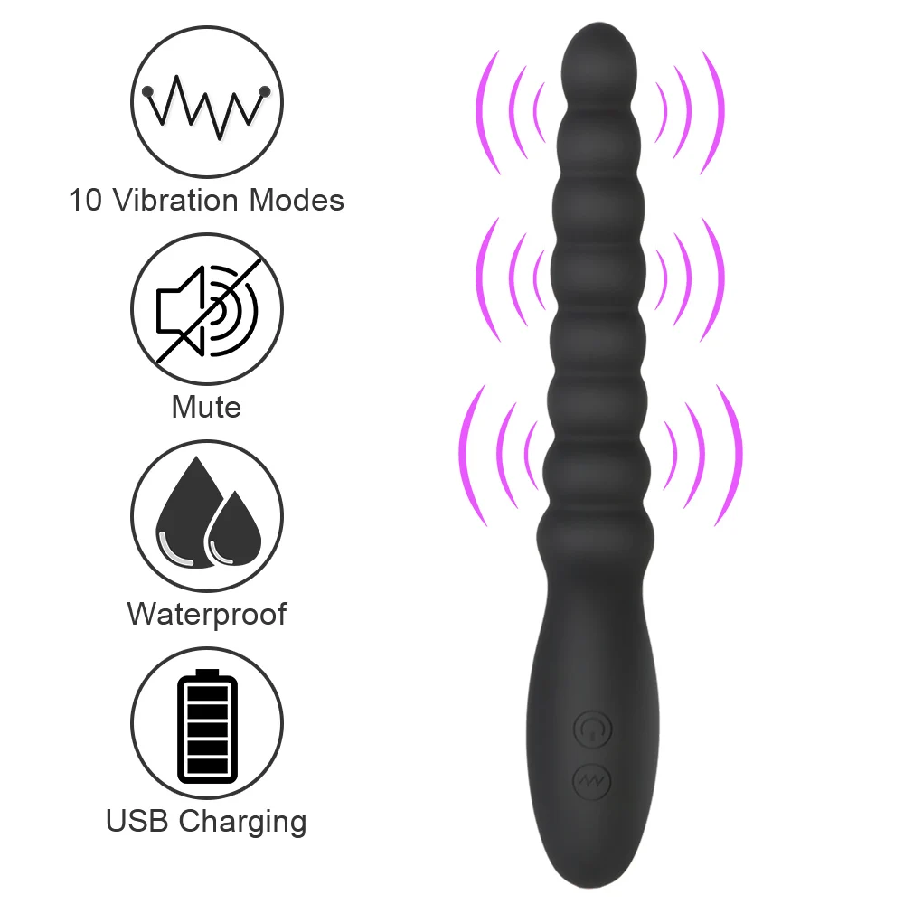 10 Speed Anus Beads Vibrator Anal Plug Prostatic Massager G-spot Stimulator Sex Toys For Women Men Couples