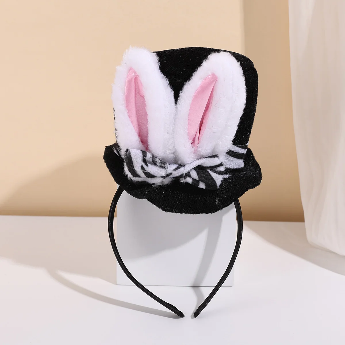 Easter Plush Rabbit Ear Headband 3D Mushroom Hairband Festival Party Hair Accessory Bowler Hat Headband