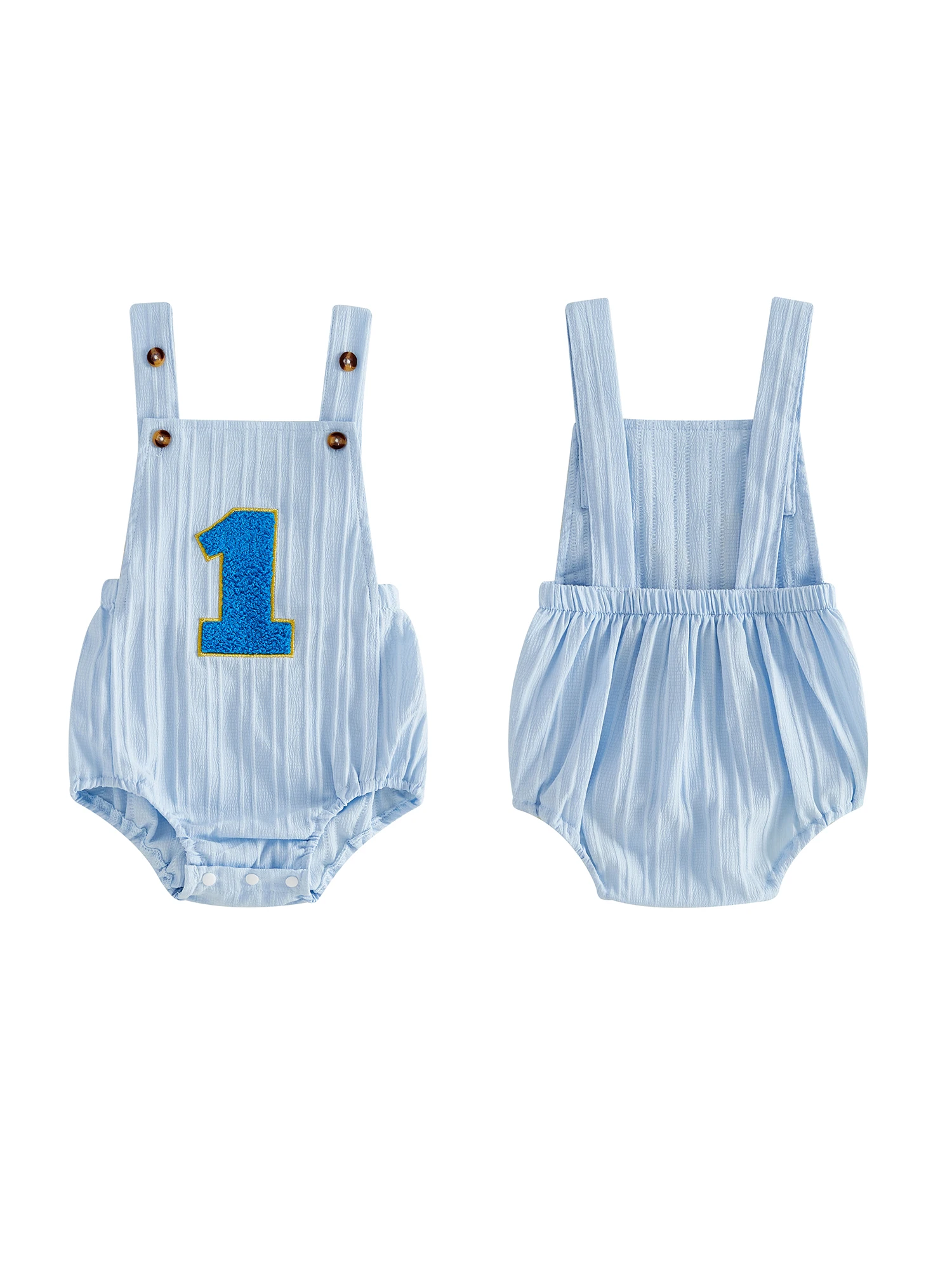 

Комбинезон для маленьких девочек и мальчиков на первый день рождения, комбинезон без рукавов с вышивкой в ​​виде цифр, комбинезон для празднования вечеринки