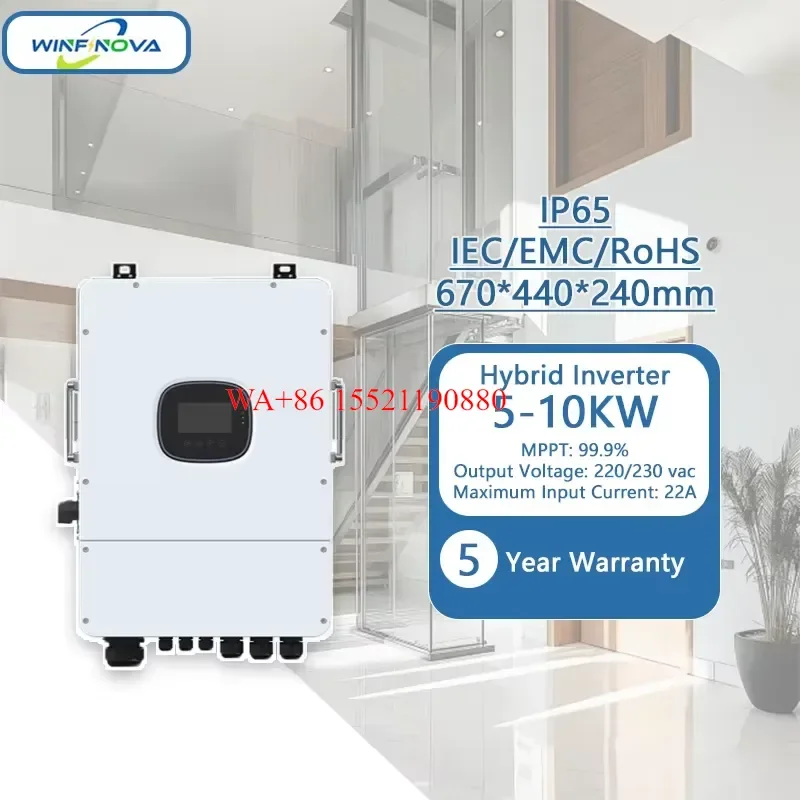 WMWMNU for Hybrid MPPT Inverter Off Grid Solar Kit Single Phase 12KW Home Use Lithium Ion High Conversion Rate Complete Solar
