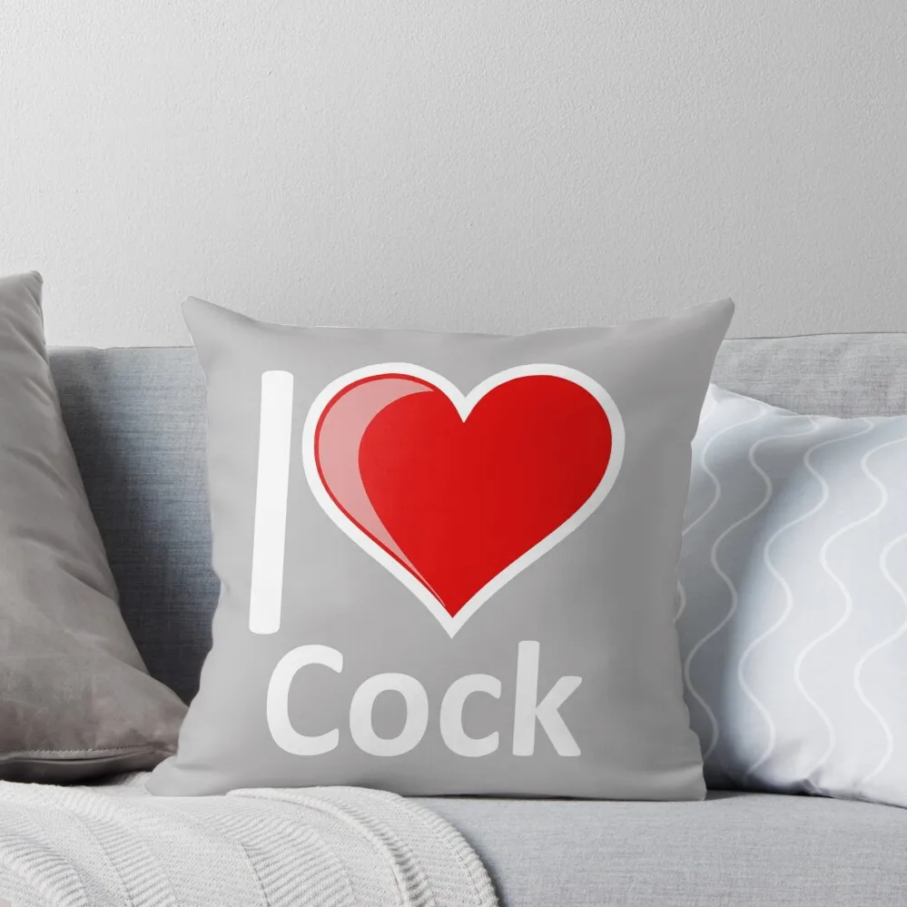 Rude - I Love Cock Merchandise Secret Santa Valentines Gift Throw Pillow Couch Cushions Throw Pillow Luxury Pillow Case