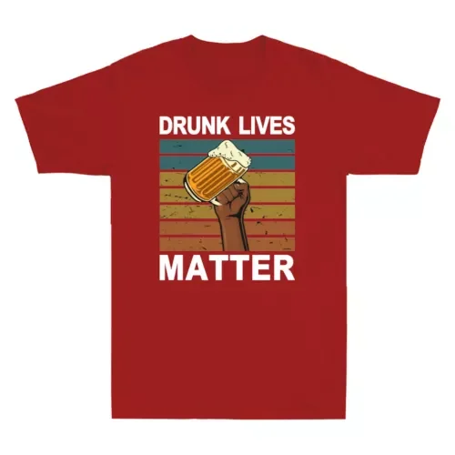 Drunk Lives Matter Vintage Shirt Drinking Lovers Gift Men's Short Sleeve T-ShirtAnime Graphic T-shirts for Men Clothing Women Te